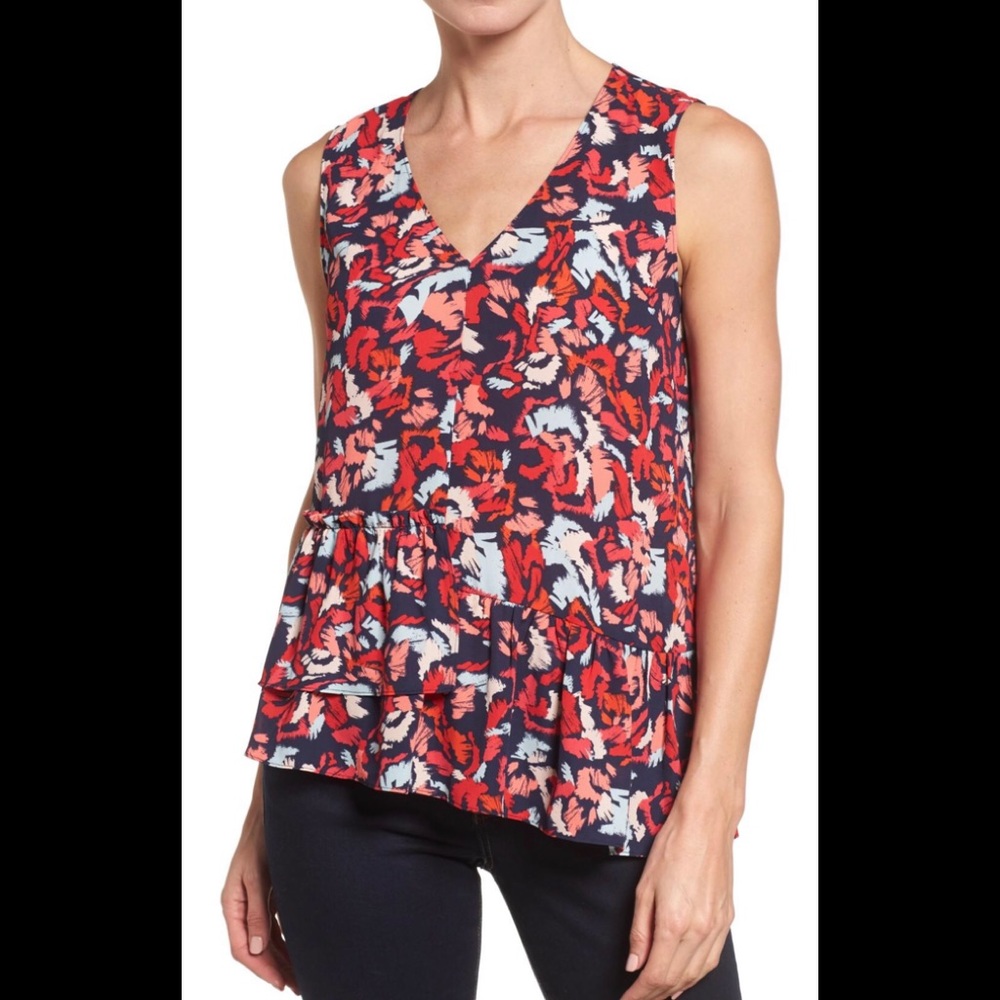 Halogen Top - with drop ruffle waist - XL